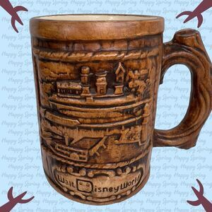 Collector item! Vintage 1970s Walt Disney World Faux Wood Coffee Mug